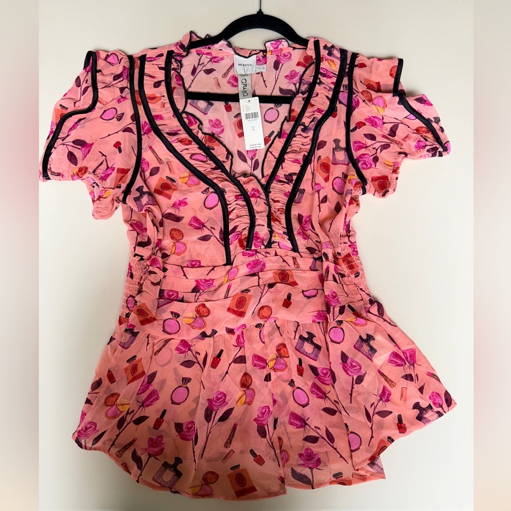 Anisa Makhoul × Maeve V-Neck Puff-
Sleeve Printed Blouse - Picture 6 of 9